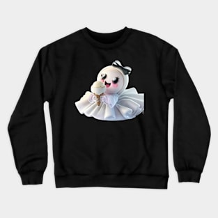 Cute ghost princess eating icecream Crewneck Sweatshirt